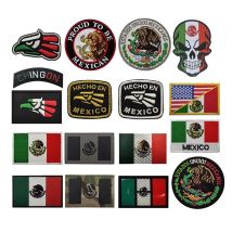 Mexiko-Nationalflagge, mexikanischer Adler, Totenkopf-Abzeichen, Stoff-Applikation, Stickerei und PVC-Patch, taktische Aufnäher, IR-reflektierender Aufkleber