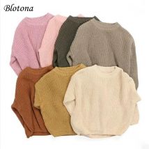Il più nuovo neonato neonata ragazzo lavorato a maglia manica lunga autunno inverno maglione solido pullover allentato casual top abbigliamento per bambini 3M-5Y