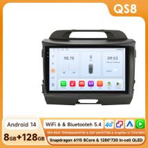 2din Carplay Android 14 Autoradio Per KIA Sportage 3 2011 2012 2013 2014 - 2016 Lettore Multimediale di Snapdragon 6115 GPS Stereo