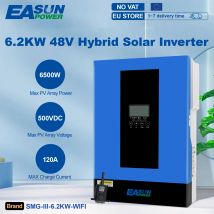EASUN 6.2KW Hybrydowy Inwerter Solarny Czysta Sinusoida 230Vac Off Grid MPPT Fotowoltaiczny Inwerter Solarny 120A Ładowarka Solarna PV 6500W 500VDC