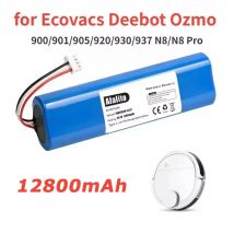 Batteria di ricambio da 12800 mAh per Ecovacs Deebot Ozmo 900 901 905 920 930 937 N8 Pro Robot aspirapolvere Batteria agli ioni di litio da 14,4 V