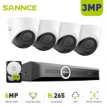 SANNCE 3MP POE Sistema di videosorveglianza di sicurezza Kit CCTV 8CH NVR Registratore visione notturna Smart IR Telecamera IP Telecamere con microfono incorporato