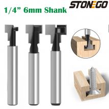 STONEGO 6mm 1/4 Schaft Schwarz Schlüsselloch Bit T-Slot Cutter Router Bit Holzbearbeitung Fräser Für Holz Werkzeuge planfräser Schaftfräser