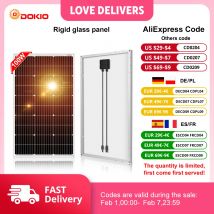 DOKIO 18V 100W Sztywny panel słoneczny Chiny 18V Monokrystaliczny krzem Wodoodporny panel słoneczny Ładowanie 12V # DSP-100M Camping/Home/RV