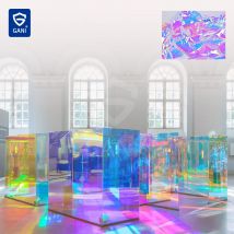 Transparente, bunte Fensterfolie, Tönung, PET, selbstklebend, explosionsgeschützt, Buntglas, dekorative Vinylrolle, DIY-Aufkleber