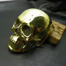 Neue stil 38mm innen durchmesser messing metall Schädel Cowboy gürtel schnalle für Männer frauen Jeans gürtel schnalle zubehör