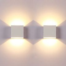 Kinkiety ścienne LED 2Pack 6W Nowoczesna wewnętrzna lampa ścienna, białe światła do montażu na