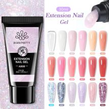 BORN PRETTY 30ml Brokatowy żel akrylowy do przedłużania paznokci Srebrny różowy żel do przedłużania