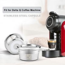 ICafilas Edelstahl wiederverwendbare Kaffeekapsel nachfüllbare Kaffeekapseln Tassenfilter für Delta Q Maschine