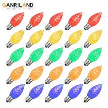 25 Stück Shatter proo facettierte Kerze Farbe Glühbirnen c7 Kunststoff wasserdicht e12 Kandelaber Basis RGB Weihnachts baum Dekor LED Glühbirne