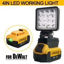 Luz Led para Dewalt, foco portátil con batería de 18V, inalámbrico, para trabajo al aire libre, pesca, herramienta de emergencia portátil, sin batería, sin USB