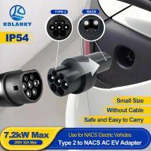 Kolanky IP54 EV-Ladegerät-Adapter Typ 2 auf Tesla AC-Anschluss 32 A 7,2 kW Aufladen für Tesla Electric Vehicle Model Y/S/3 EV Charge