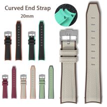 Hochfestes Silikonarmband für Omega X Swatch Joint MoonSwatch Herren Damen gebogenes Ende Schnellverschluss-Uhrenarmband Armband Gürtel 20 mm