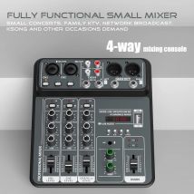 Mixer audio a 4 canali Mixer audio da studio USB Phantom Power 48V Mixing console DJ Bluetooth per Karaok