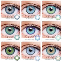 2 pezzi lenti a contatto blu con diottrie graduate bella prescrizione della pupilla corretta miopia accessori cosmetici idrofili