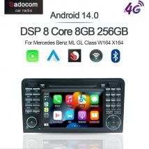 7 "360 8GB + 128G Carplay DSP Android 14.0 Lettore per auto GPS mappa WIFI Stereo RDS Radio per Benz ML Classe M W164 Classe GL X164