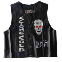 Steve Austin 3:16 Smoking Skull Vest Skull Vest Texas Rattlesnake New Austin 3:16 Smoking Skull Vest New Stone