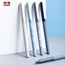 M & g 12 stücke/Box 0,38mm schwarzer Gel stift Student Ruß Zug kappe volle Spritze Wassers tift graue Harmonie Serie Signatur stift