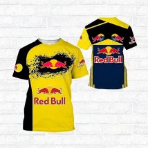 2025 Red Bull 3D Atmungsaktive Mode Herren Trendiges T-Shirt Top Outdoor Extremsport Red Bull Radtrikot