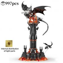 Moc-Lord-anillos de película modelo The Fell Beast, torre mágica, bloques de construcción, Castillo de fortaleza, montar ladrillos creativos, juguetes, regalo para Ki