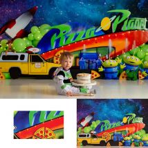 Pizza Planet Hintergrund Kinder Baby 1. Geburtstag Fototermin Dekore Kind Jungen Erwachsenen Kuchen Smash Fotografie Studio Hintergründe