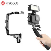 Metall Rahmen Action Kamera Stativ Für GoPro 12 11 10 9 8 Blitzlicht Mikrofon Halterung W Kalten Schuh Adapter für Sjcam Yi DJI