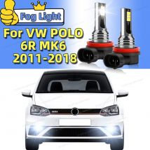 2Pcs LED Front Fog Light Lamp Car Bulbs 6000K For VW Volkswagen POLO 6R MK6 2011 2012 2013 2014 2015 2016 2017 2018