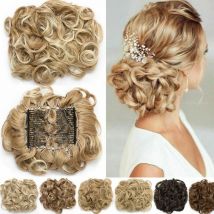 S-noilite Synthetische GROSSE Kamm Clip In Lockige Haarverlängerung Chignon Haarteile Frauen Hochsteckfrisur Abdeckung Haarteil Verlängerung Haarknoten