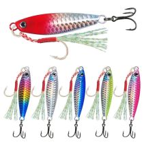 6 Stück Metall-Jig-Angelköder für Barsch, Salzwasser, Eisfischen, künstliche Ködergewichte, Jigging-Köder