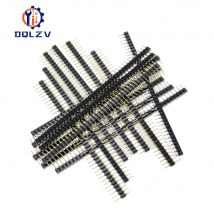 5PCS 1*40Pin 2,54 MM Pitch Einreihige Weibliche/Männliche SMD Gerade Nadel Runde Loch Pin Header kupfer Fuß Vergoldet