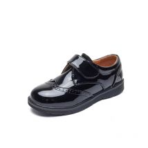 Boy Leather Shoe Glossy Fashion Children School Versatile Black Flats for Party Wedding Stage Performance Show Causal Kids Shoes