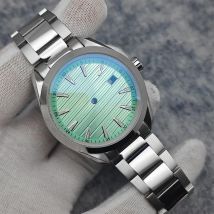 41mm Uhrengehäuse für nh35/nh36 Uhrwerk mit Saphirglas klarer Rückseite Stahl gehäuse Armband Zifferblatt Handuhr Zubehör