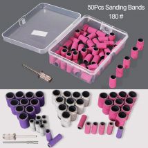 50 Stück 3,1/6,5 mm Mini-Schleifbänder-Set mit Nagelbohrer-Dorn-Set für Nägel, elektrische Bohrmaschine, Maniküre, Polier-Entferner-Werkzeuge