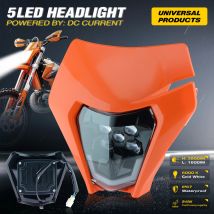 Powerzone Moto HA CONDOTTO LA Piastra Del Faro per KTM EXC XC SX MX XC 125 250 300 450 Supermoto Enduro Universale Dirt Bike Fari