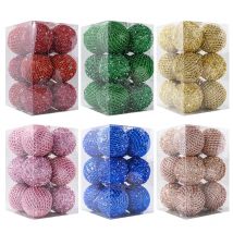 12 teile/schachtel Weihnachten bunte Kugeln Weihnachts baum hängen Anhänger bruchs icher Weihnachts baum Ornament Neujahr Navidad Noel Party Dekor