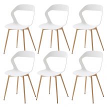 6 pezzi/set sedie da pranzo cave moderno semplice sgabello posteriore per la casa sedia da negoziazione nordica sedia in plastica sedia cosmetica bianca