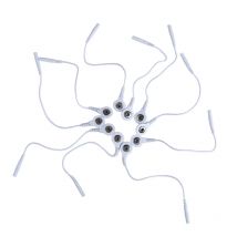 Einzelkopf-Kurzelektrodenkabel, Elektrodendrähte, 2 mm DChead, 3,5 mm Stecker für TENS-Massagegerät, Elektrodenhandschuhe/Pads