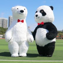 Gigantyczny pluszowy niedźwiedź polarny nadmuchiwany kostium uliczny zabawny miś kostium maskotka urodziny kostiumy Cosplay śmieszne rekwizyty