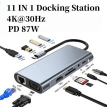 4/7/8/11in1 Docking Hub 4K USB erweiterte Multi-Interface HUB Typ-C Docking Station für Mac Multi-Interface Laptop Expander