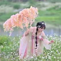 Vintage Hanfu rosa Blume Hochzeit Kinder Strand Dekor Sommer Auto Regenschirm Schatten Lolita rosa lila Sonnenschirm benutzer definierte el principito
