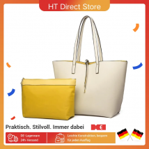 Borse a tracolla da donna Miss Lulu, Shopper alla moda e borsa con manico, Set di borse grandi in pelle PU da 2 pezzi