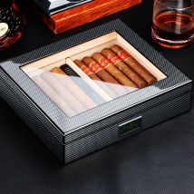 Scatola per sigari con umidificatore in legno di cedro spagnolo Galiner con umidificatore igrometro Set portasigari per la casa ad alta trasparenza