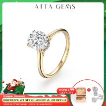 ATTAGEMS Oval Cut 9*7mm 2CT D VVS1 Moissanite Rings S925 Sterling Silver for Women Engagement Wedding Lady's Jewelry Gift Luxury