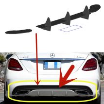 Für Mercedes Benz C Klasse W205 2015-2017 Jahr Heck diffusor Stoßstange Lippen Spoiler Splitter Body Kit Zubehör