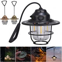 LED Camping Laterne Dimmen Notfall Lampe Typ C Aufladen Retro Camping Licht Multifunktions IPX4 Wasserdicht für Angeln Camping