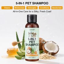 5-in-1-Haustiershampoo, Haferflocken, Kokosnuss, Aloe Vera, Honigformel, beruhigt empfindliche Haut, Geruchsentferner, macht das Fell weich