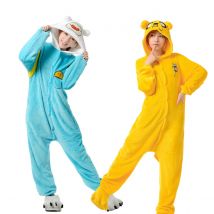 Adventure Time With Finn And Jake Adults Kigurumi Women Men's Onesie Pyjamas Halloween Party Cosplay Costumes