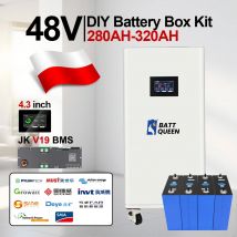 Obudowa BMS V19 JK do samodzielnego montażu, 48V LiFePO4, 16S, inteligentny BMS 200A, zestawy DIY 51.2V, 320AH, BT, LCD, aktywny balancer 2A, obudowa do samodzielnego montażu.