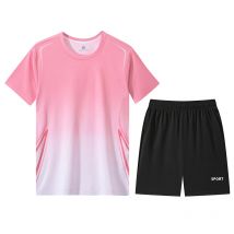 Sommer Sportswear-Set Casual Fitness Männer Laufen Kurzarm T-Shirt Quick Dry Shorts Frauen Atmungsaktive Fitness Kurzarm Set