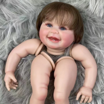 22-Zoll-Bemalte Reborn-Puppenbausatz Juliana Entzückendes Mädchen mit Haartransplantation Hochwertige unfertige Puppenteile mit Stoffkörper